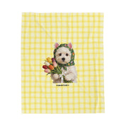 Custom Pet Portrait Blanket - 1:1 Personalized | Tulip Theme