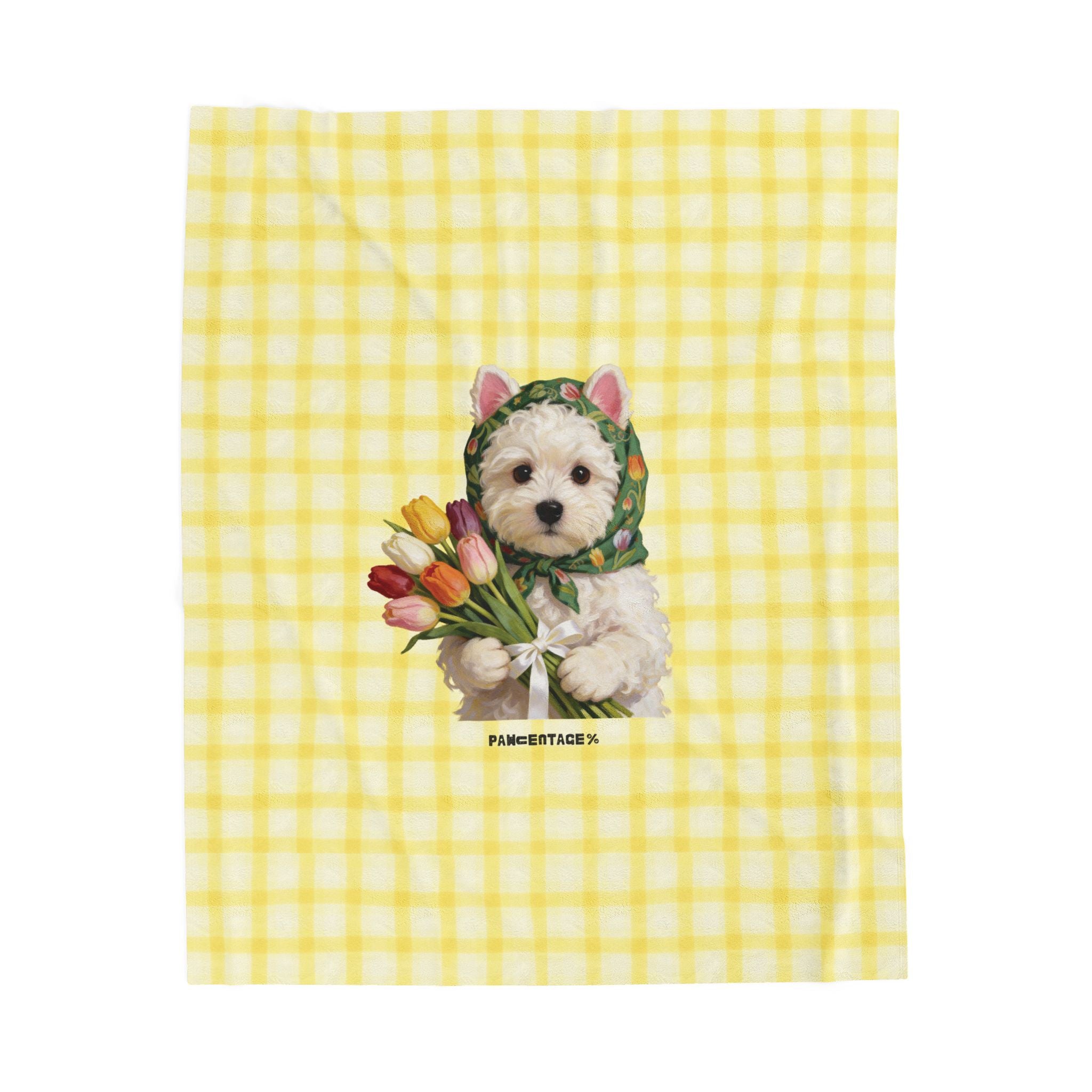 Custom Pet Portrait Blanket - 1:1 Personalized | Tulip Theme