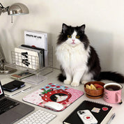 Custom Pet Portrait Mouse Pad - 1:1 Personalized | Strawberry Theme