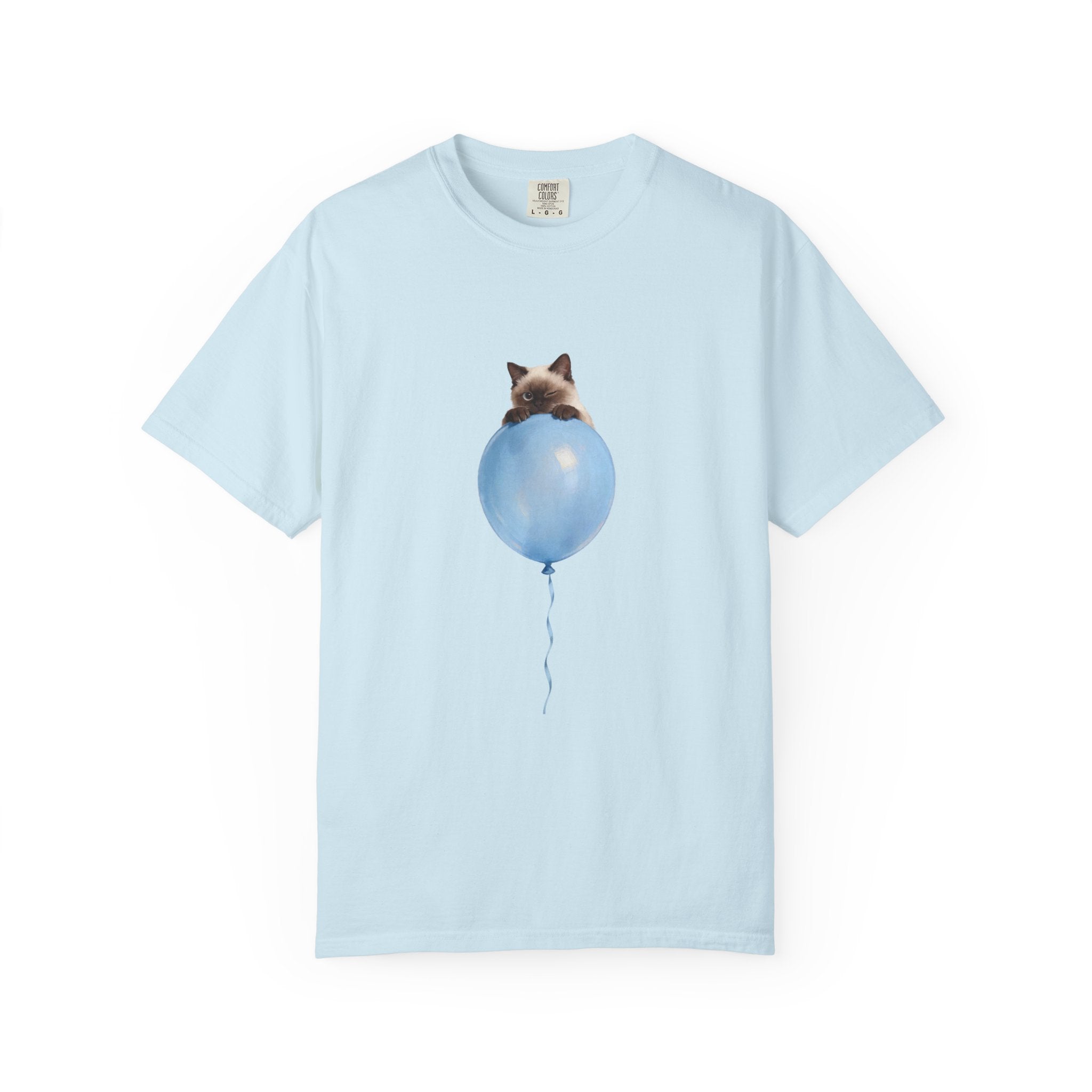 Custom Pet Portrait T-Shirt - 1:1 Personalized | Balloon-Blue Theme