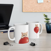 Custom Pet Portrait Mug - 1:1 Personalized | Balloon-Red Theme