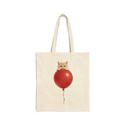 Custom Pet Portrait Tote Bag - 1:1 Personalized | Balloon-Red Theme