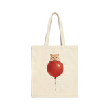Custom Pet Portrait Tote Bag - 1:1 Personalized | Balloon-Red Theme