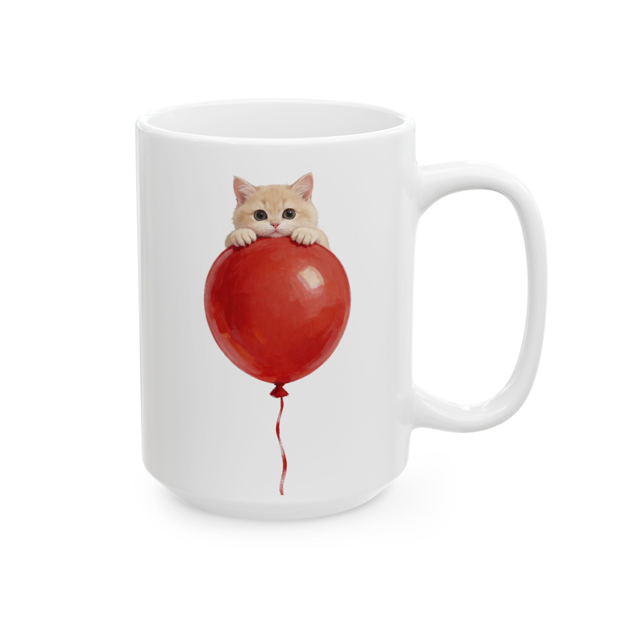 Custom Pet Portrait Mug - 1:1 Personalized | Balloon-Red Theme