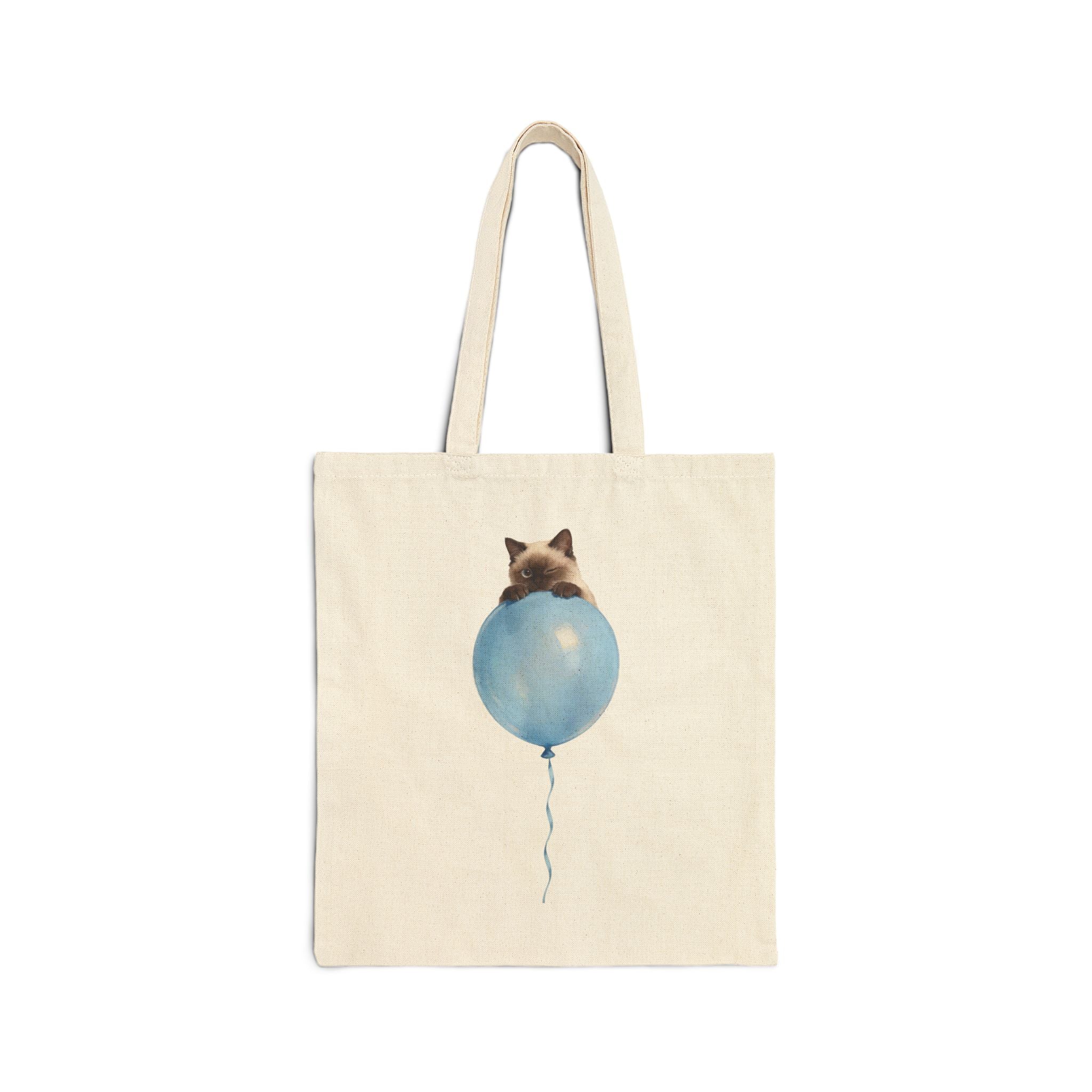 Custom Pet Portrait Tote Bag - 1:1 Personalized | Balloon-Blue Theme