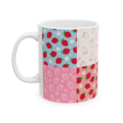 Custom Pet Portrait Mug - 1:1 Personalized | Pink Strawberry Theme