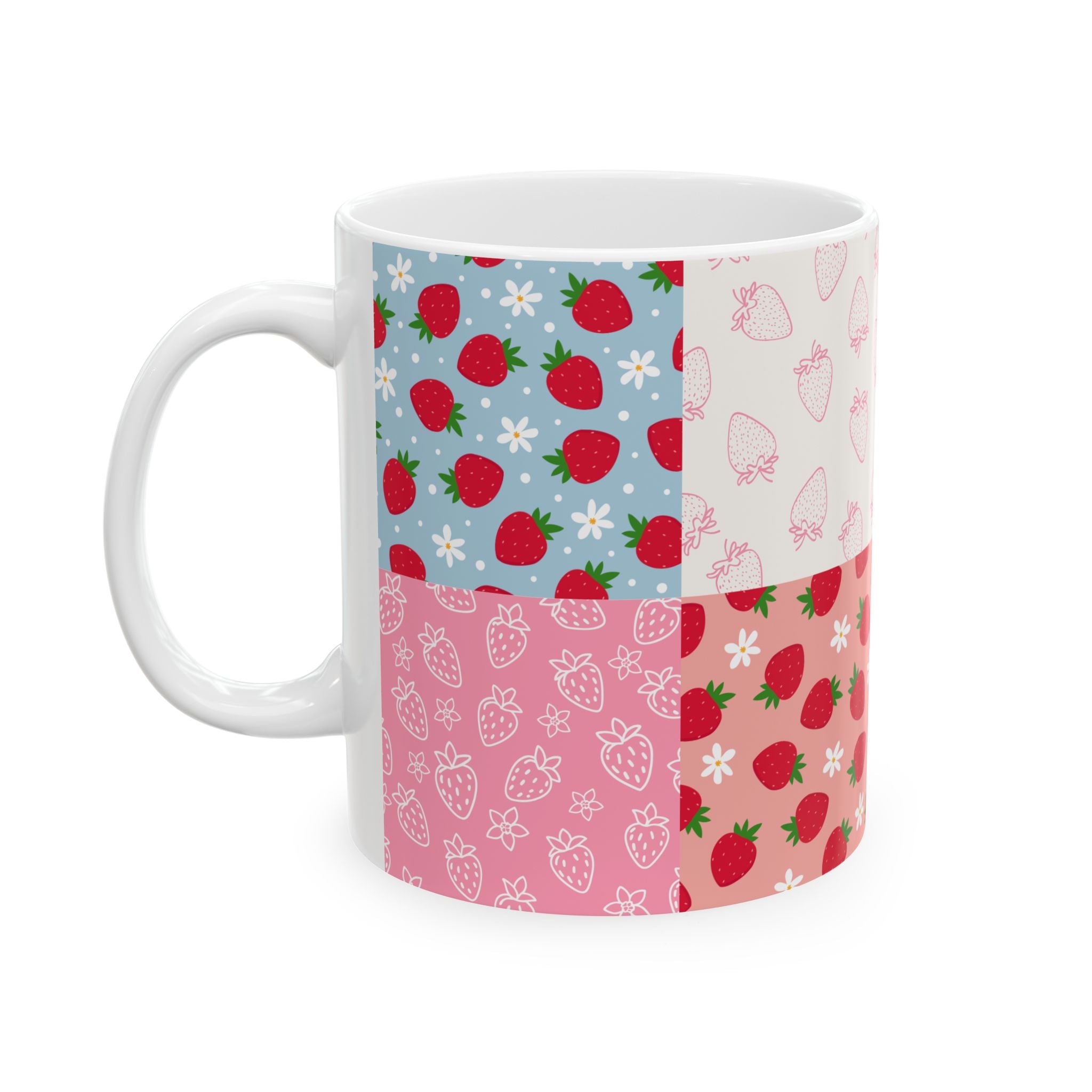 Custom Pet Portrait Mug - 1:1 Personalized | Pink Strawberry Theme