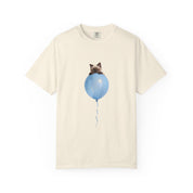 Custom Pet Portrait T-Shirt - 1:1 Personalized | Balloon-Blue Theme