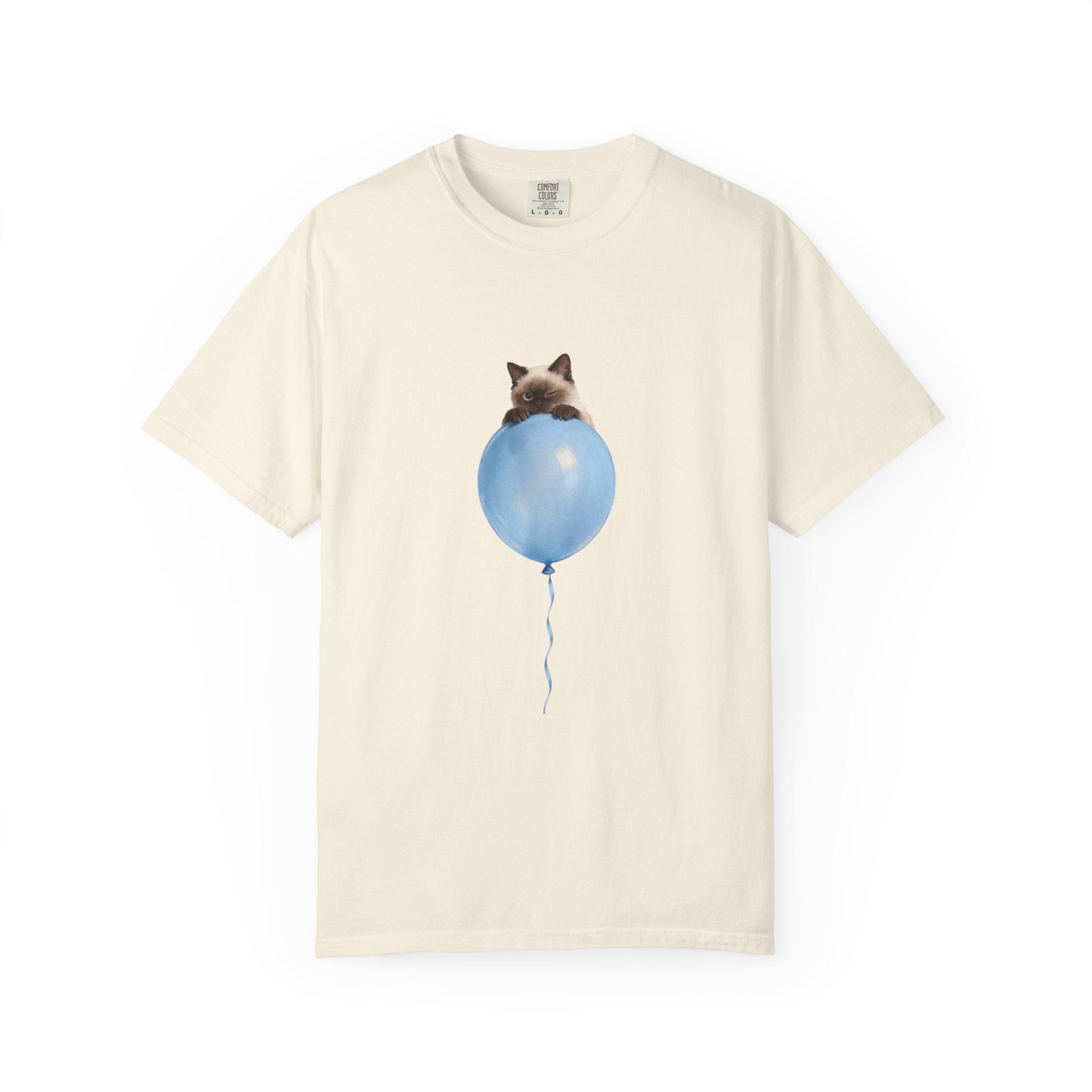 Custom Pet Portrait T-Shirt - 1:1 Personalized | Balloon-Blue Theme