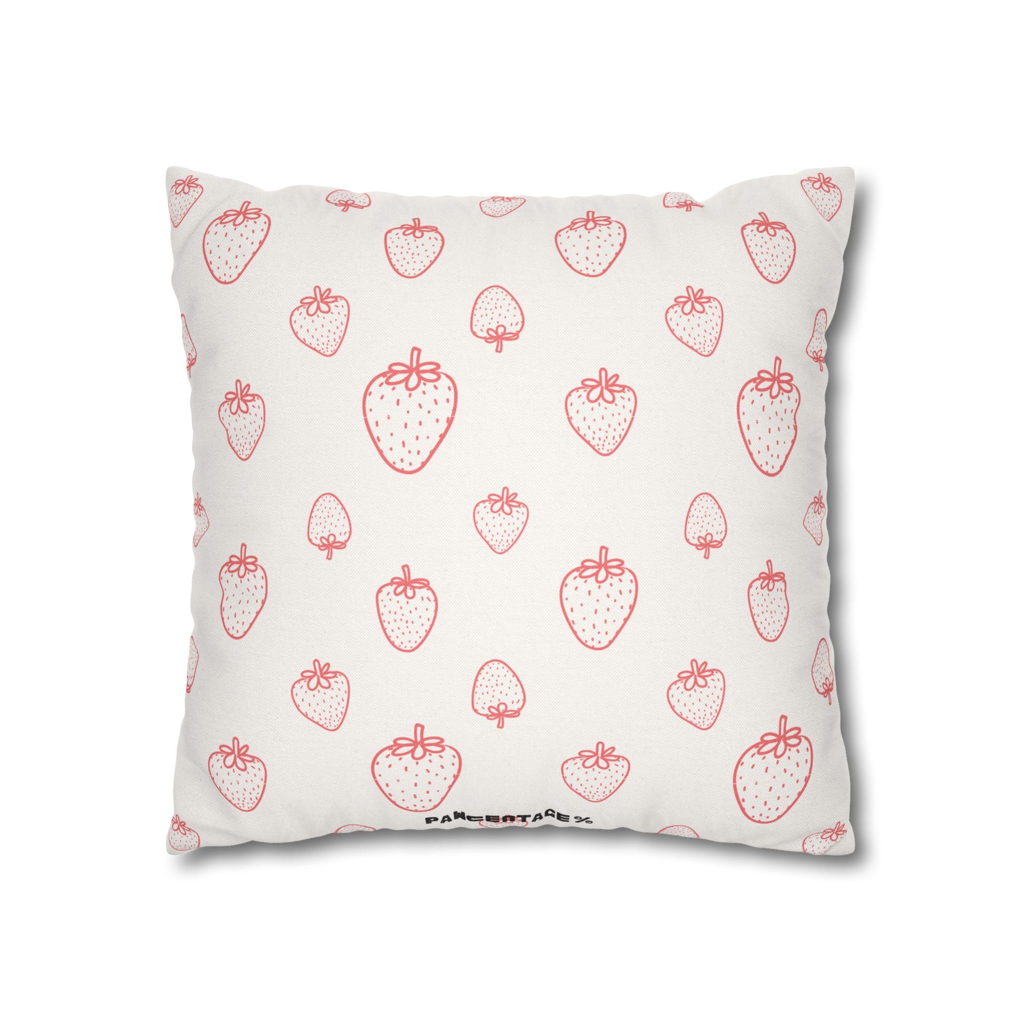 Custom Pet Portrait Pillowcase - 1:1 Personalized | Strawberry Theme