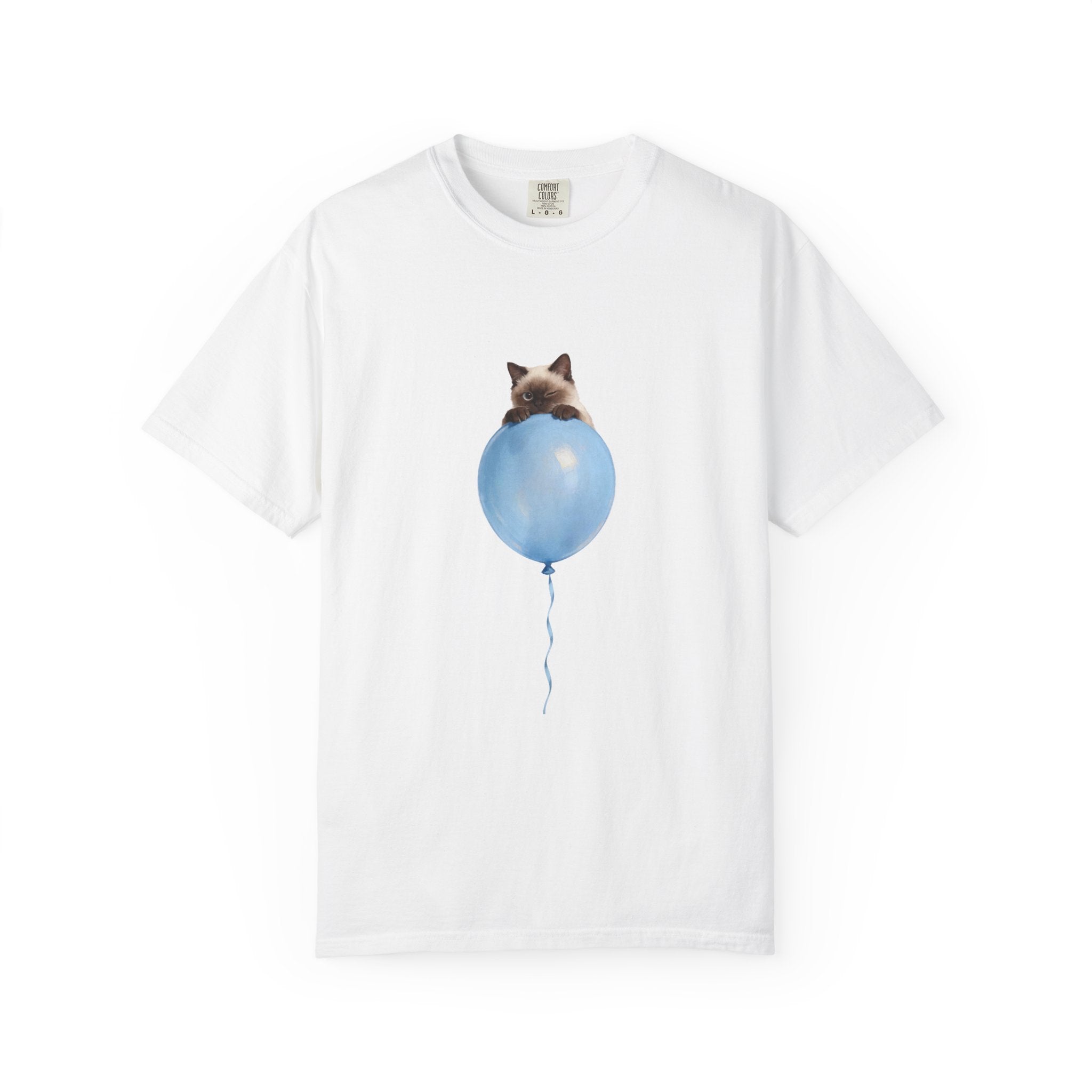 Custom Pet Portrait T-Shirt - 1:1 Personalized | Balloon-Blue Theme