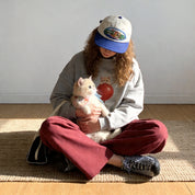 Custom Pet Portrait Sweatshirt - 1:1 Personalized | Balloon-Red Theme