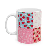 Custom Pet Portrait Mug - 1:1 Personalized | Strawberry Theme