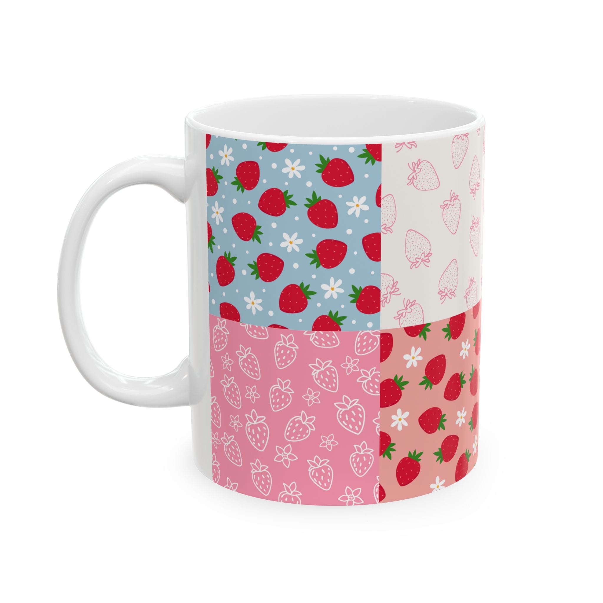 Custom Pet Portrait Mug - 1:1 Personalized | Strawberry Theme