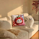 Custom Pet Portrait Pillowcase - 1:1 Personalized | Strawberry Theme