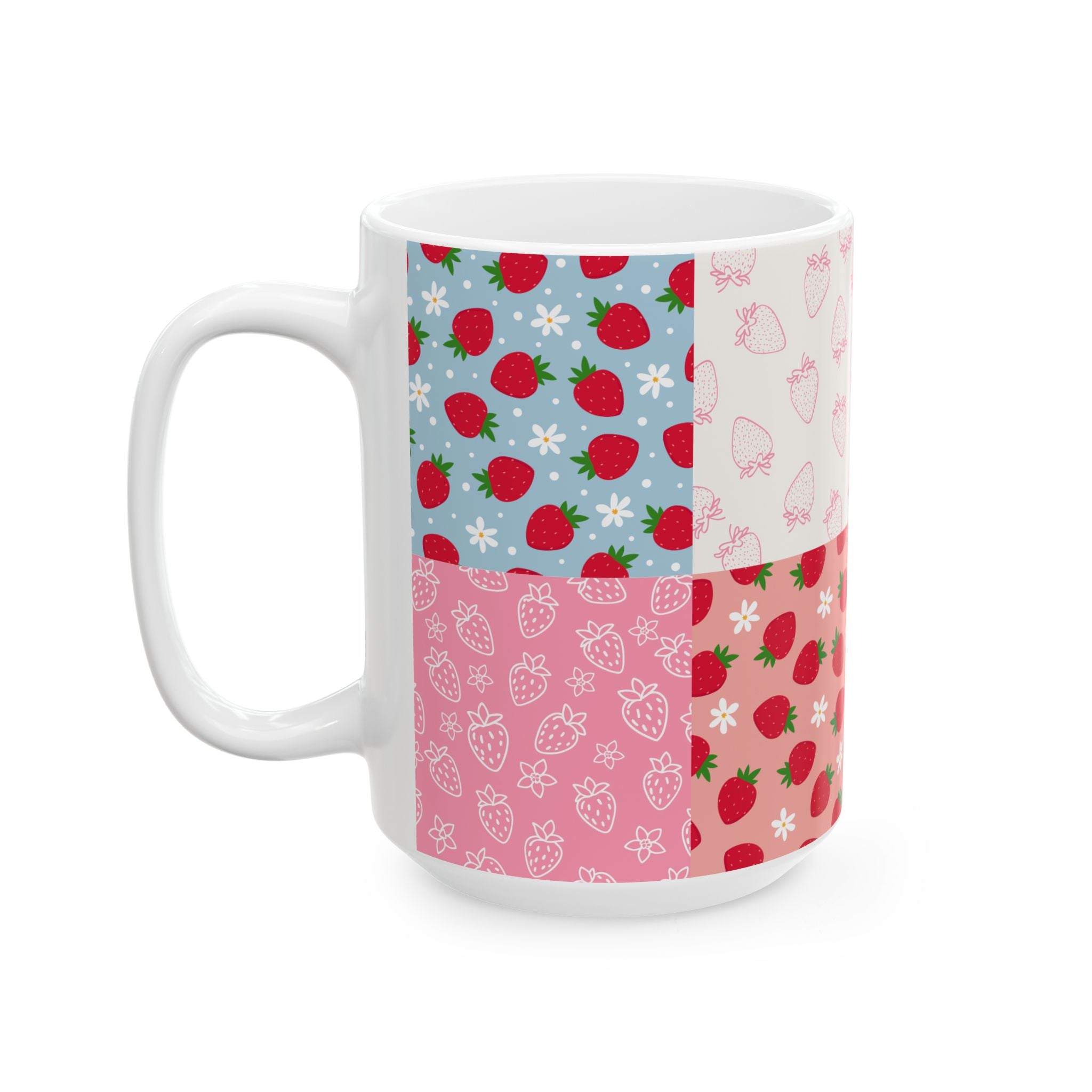 Custom Pet Portrait Mug - 1:1 Personalized | Pink Strawberry Theme