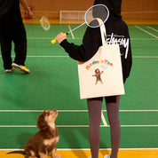 Custom Pet Portrait Tote Bag - 1:1 Personalized | Badminton Theme