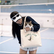 Custom Pet Portrait Tote Bag - 1:1 Personalized | Tennis Theme