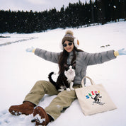 Custom Pet Portrait Tote Bag - 1:1 Personalized | Skiing Theme