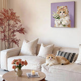 Custom Pet Portrait Canvas - 1:1 Personalized | Lily of the valley Theme