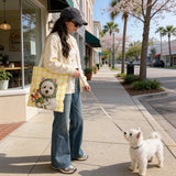 Custom Pet Portrait Tote Bag - 1:1 Personalized | Tulip Theme